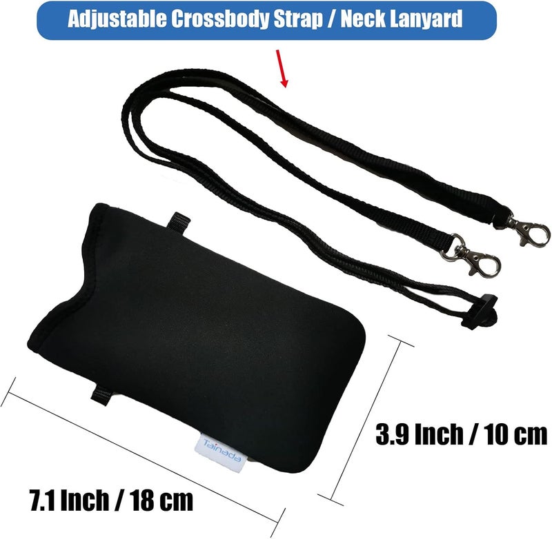 Tainada Men Women Neoprene Phone Sleeve Pouch Case Bag with Crossbody Strap/Neck Lanyard for iPhone 17/16/15/14 Pro Max, 16/15/14 Plus, Air, 16e, Samsung S25, S24, A56, A55, (Seurat Sunday Island) - Image 4